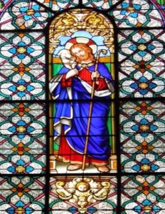 Vitrail du bon pasteur, église st Wandrille du Pecq