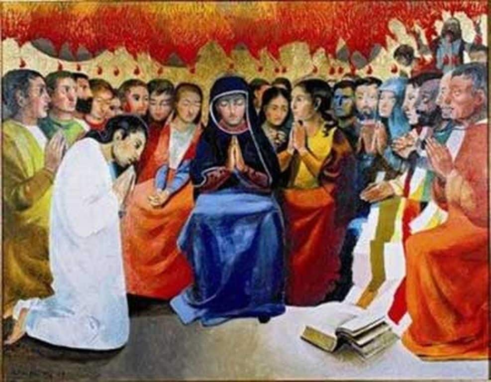 Entre l’Ascension et la Pentecôte, l’Église se tient en prière chaque jour, comme 120 disciples du cénacle avant la Pentecôte (Ac 2,13-15).
Vivons cette neuvaine en portant dans notre cœur les néophytes et les confirmands du diocèse ainsi que la préparation du mois missionnaire extraordinaire d’octobre 2019.